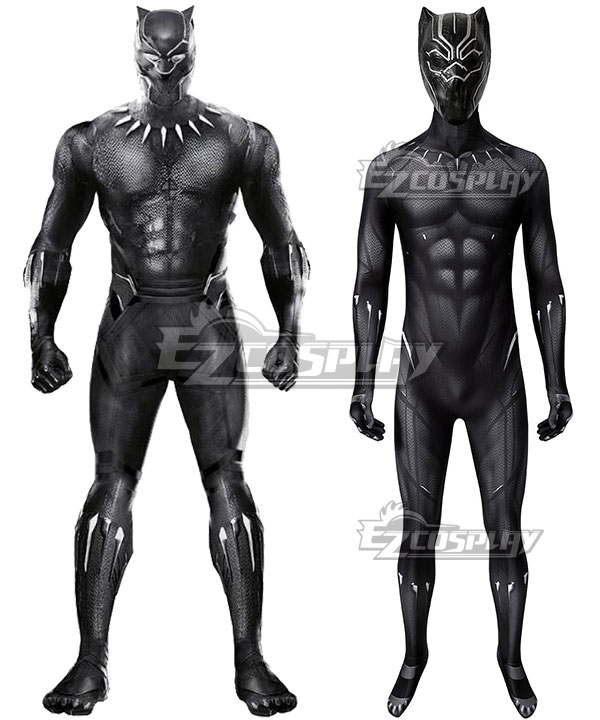 Marvel Black Panther 2018 Movie T'Challa Black Panther Zentai Jumpsuit Cosplay Costume