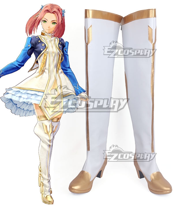 Tales of Berseria Eleanor Hume Golden White Shoes Cosplay Boots