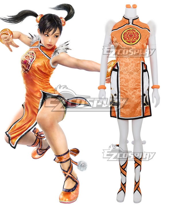 Tekken 3 Ling Xiaoyu Orange Cosplay Costume
