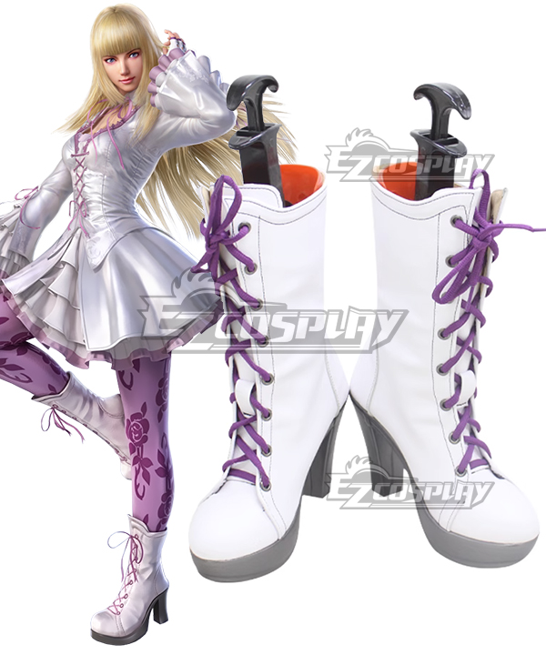 Tekken 7 Lili de Rochefort White Shoes Cosplay Boots