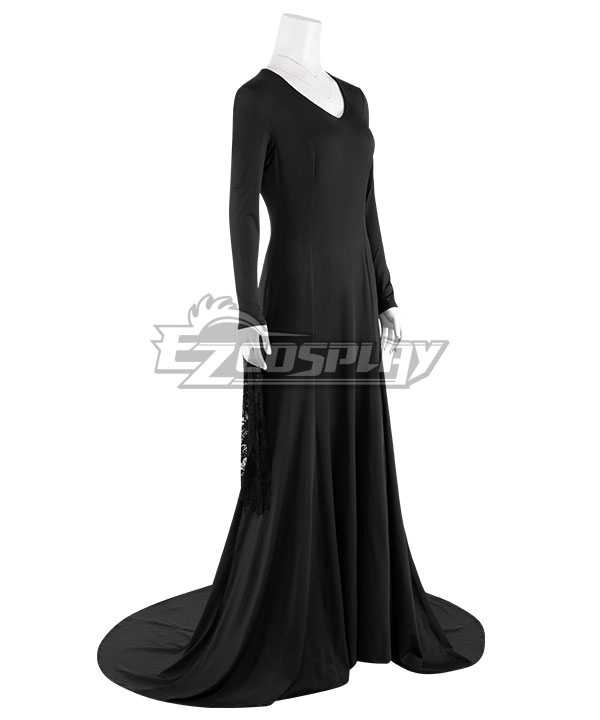 The Addams Family Morticia Addams Black Dress Halloween Cosplay Costume