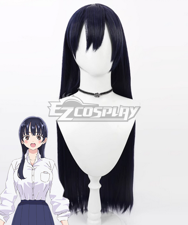 The Dangers in My Heart Anna Yamada Blue Black Cosplay Wig