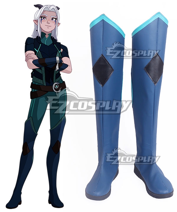 The Dragon Prince Rayla Blue Green Shoes Cosplay Boots