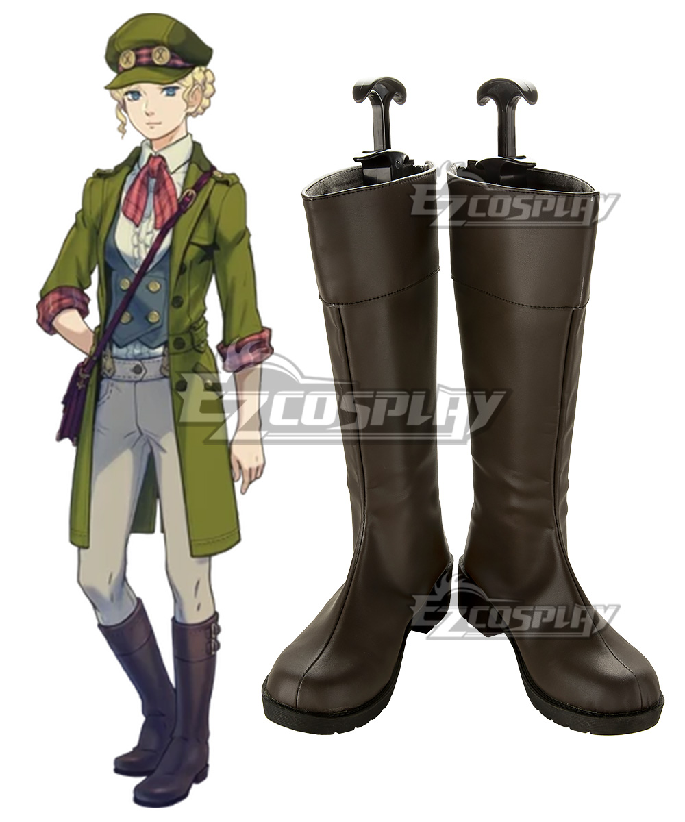 The Great Ace Attorney Chronicles Gina Lestrade Black Shoes Cosplay Boots