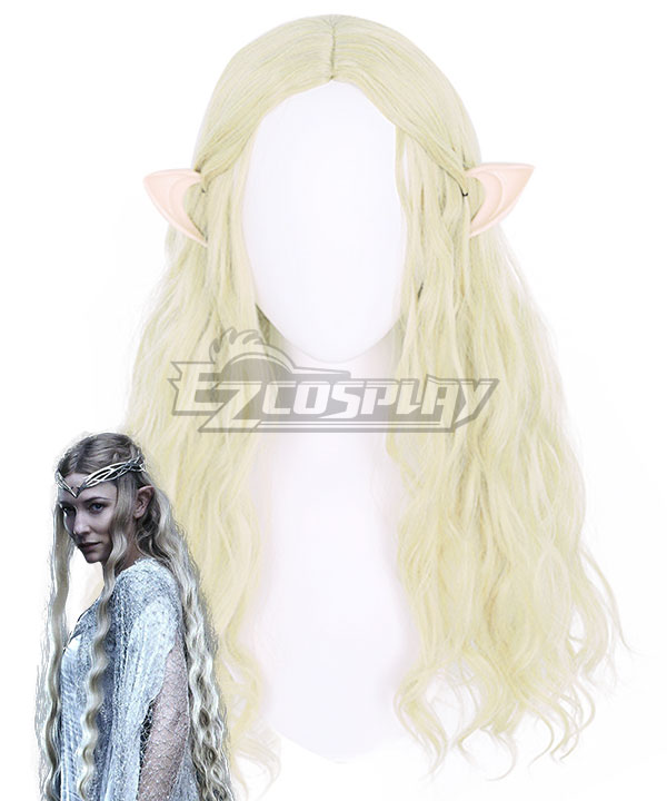 The Hobbit Fairy Queen Galadriel Long Curly Golden Cosplay Wig 