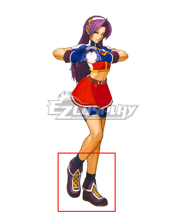 The King Of Fighters 02 KOF02 Athena Asamiya Purple Cosplay Shoes