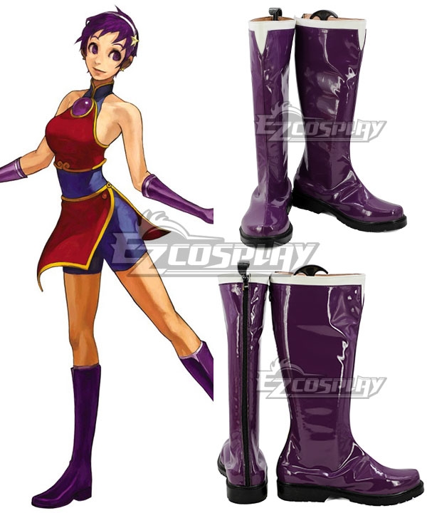 The King of Fighters Asamiya Athena Purple Shoes Cosplay Boots