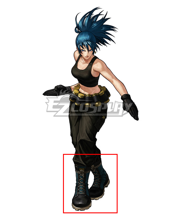 The King Of Fighters XIII KOF Leona Blue Shoes Cosplay Boots