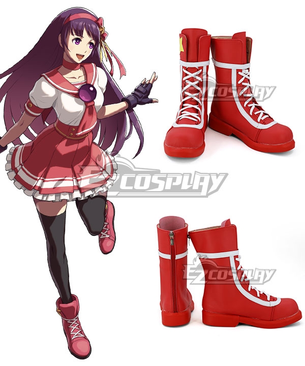 The King of Fighters XIV Asamiya Athena Red Shoes Cosplay Boots