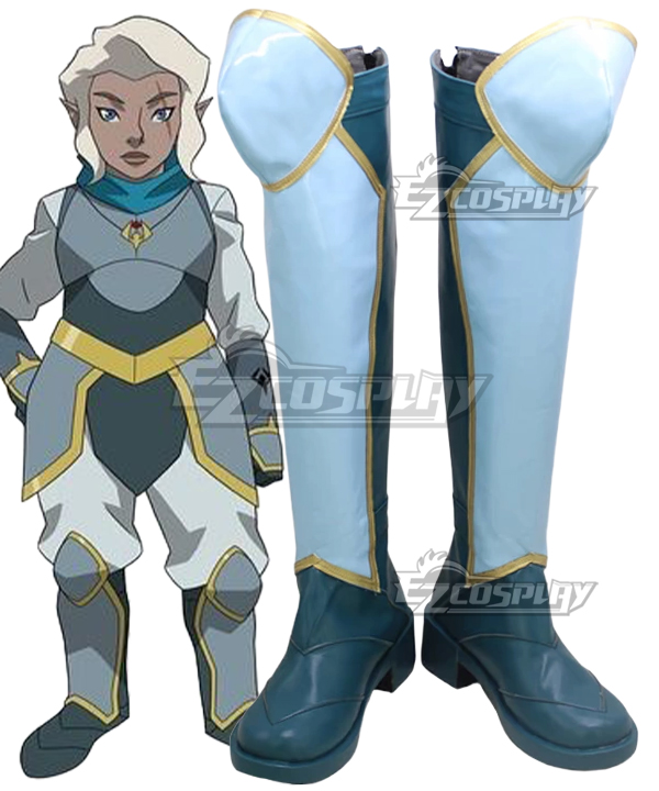 The Legend of Vox Machina Pike Trickfoot Blue Shoes Cosplay Boots