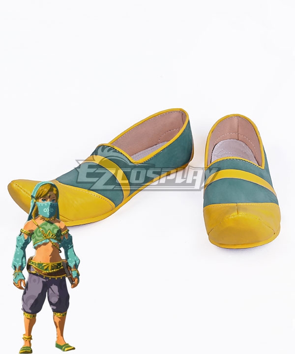 TLOZ: Breath of the Wild Female  Link Gerudo Outfit Green Cosplay Shoes