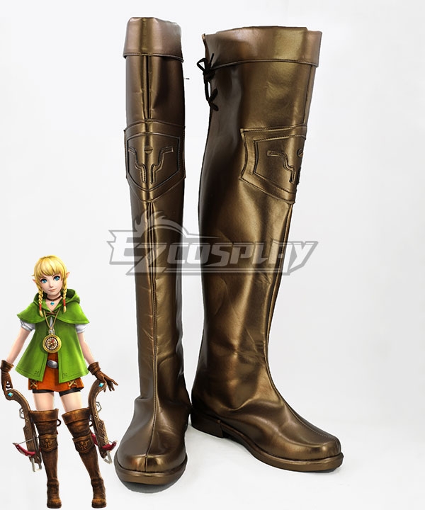 TLOZ: Breath Of The Wild Linkle Brown Golden Shoes Cosplay Boots