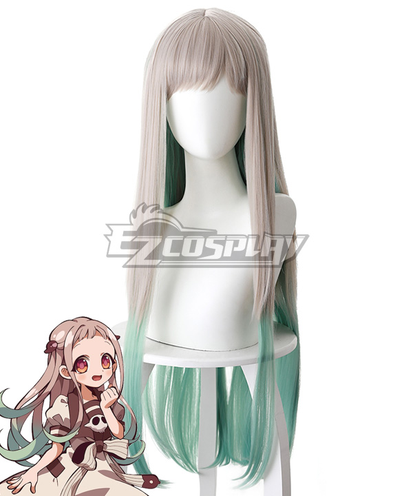 Jibaku Shounen Hanako-Kun Toilet-bound Hanako-kun Yashiro Nene Sliver Grey Shade into Green Cosplay Wig - 497A