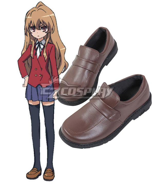 Toradora Taiga Aisaka School Uniform Brown Cosplay Shoes