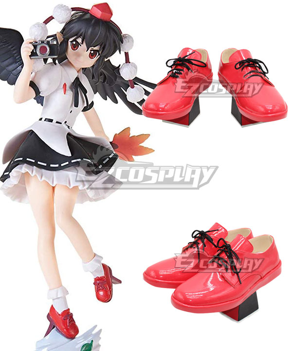 Touhou Project Aya Shameimaru Fan Red Shoes Cosplay Boots
