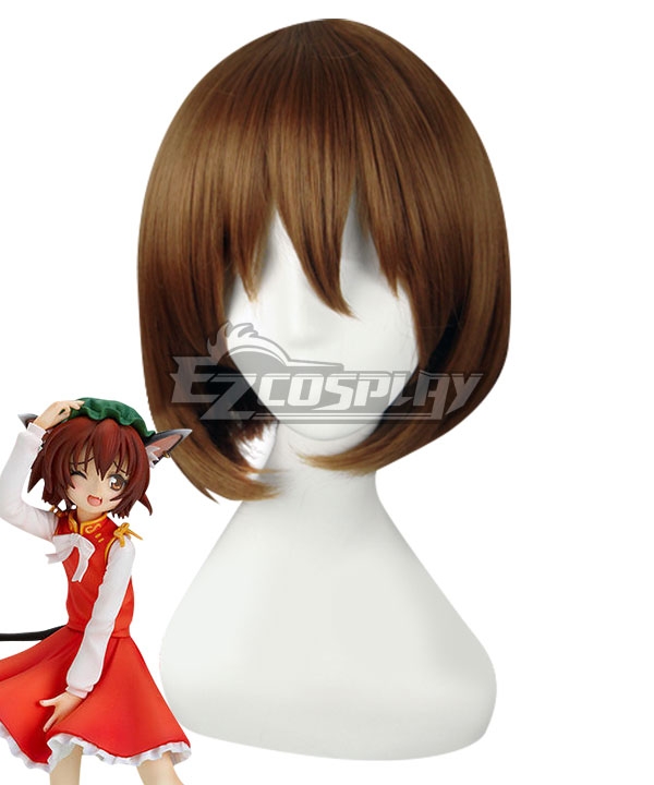 Touhou Project Chen Brown Cosplay Wig