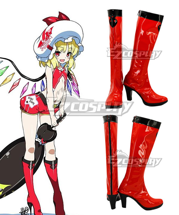 Touhou Project Flandre Scarlet Racing Red Shoes Cosplay Boots