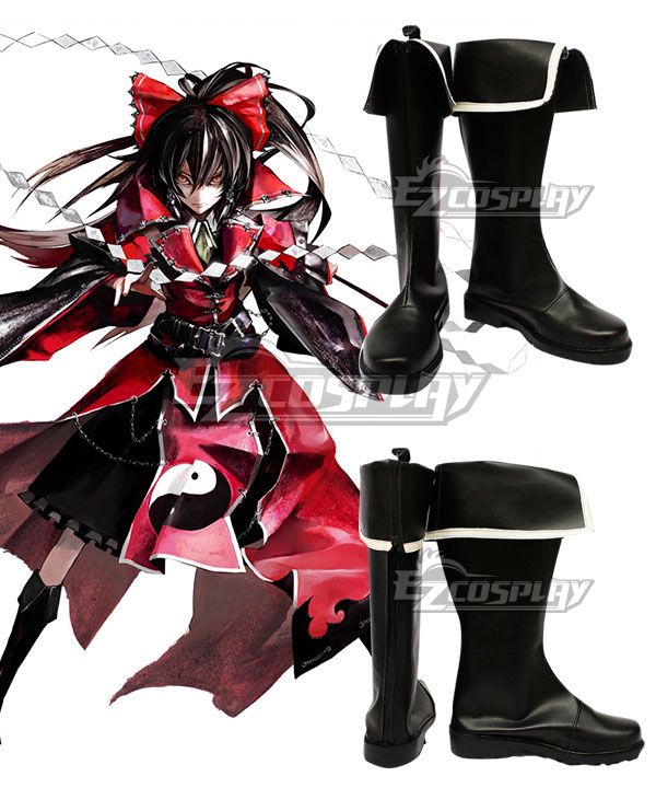 Touhou Project Koumajou Densetsu: Scarlet Symphony Hakurei Reimu Black Shoes Cosplay Boots