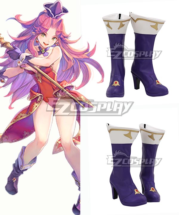 Trials of Mana Angela Magician Purple Cosplay Shoes