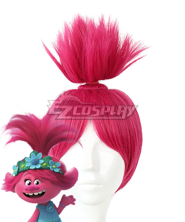 Trolls 2：World Tour Poppy Red Pink Cosplay Wig