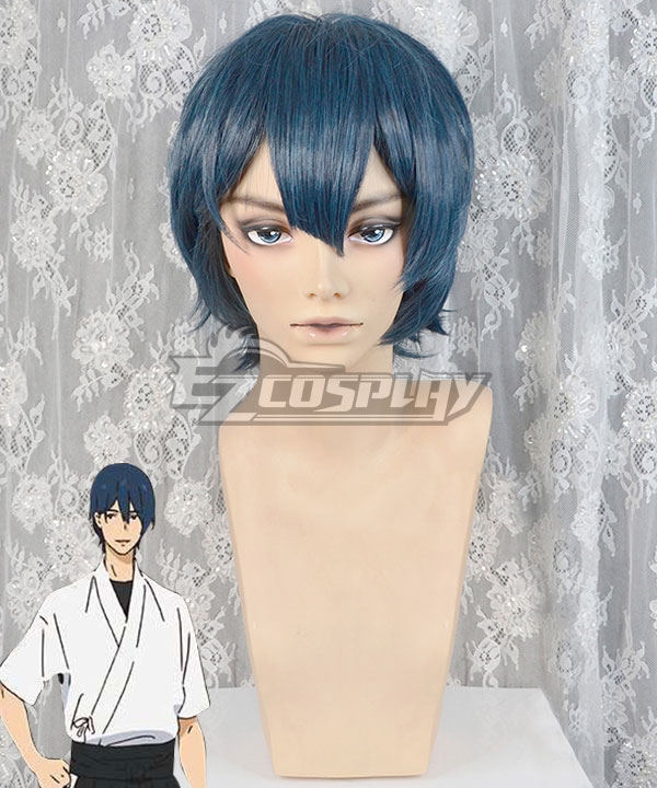 Tsurune: Kazemai Koukou Kyuudoubu Masaki Takagawa Blue Cosplay Wig