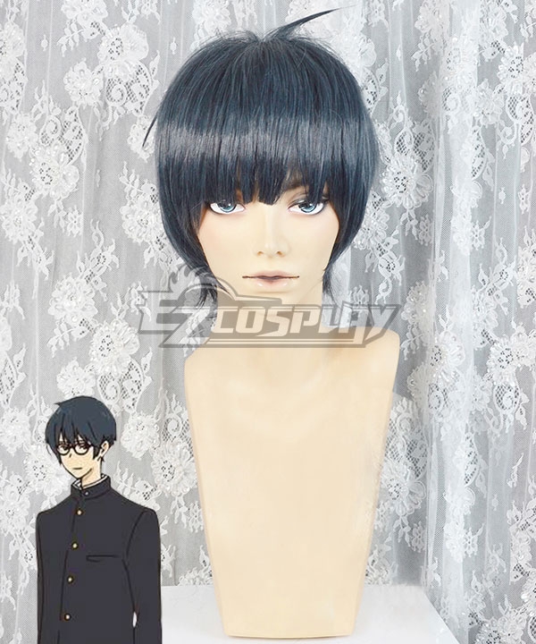 Tsurune: Kazemai Koukou Kyuudoubu Seiya Takehaya Black Blue Cosplay Wig