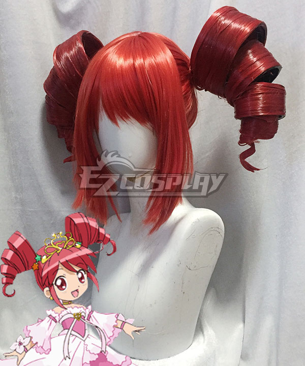 Twin Princess of Wonder Planet Fushigiboshi no Futagohime Fine Red Cosplay Wig