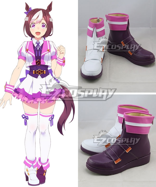 

Uma Musume: Pretty Derby Special Week White purple Cosplay Shoes