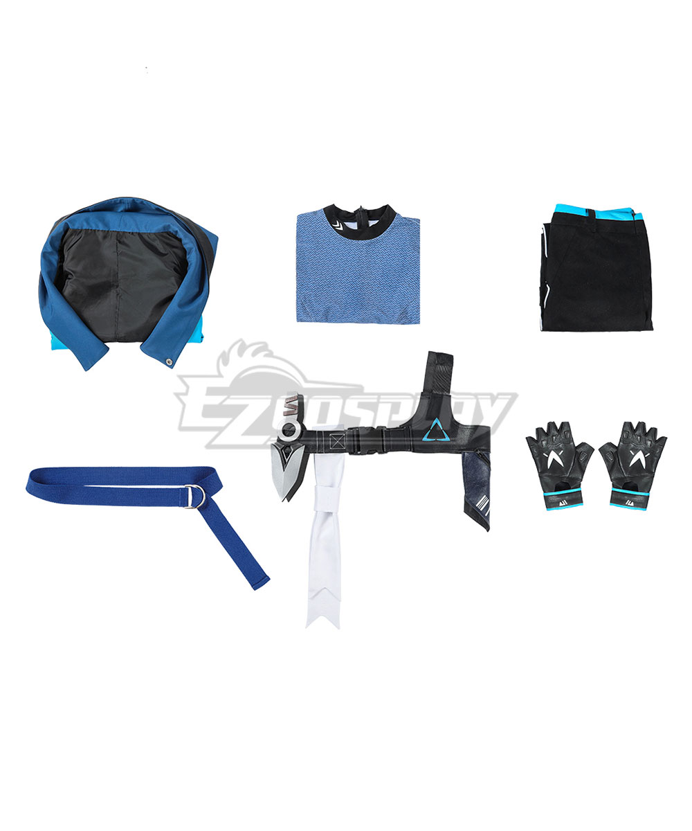 Valorant Jett Blue Cosplay Costume