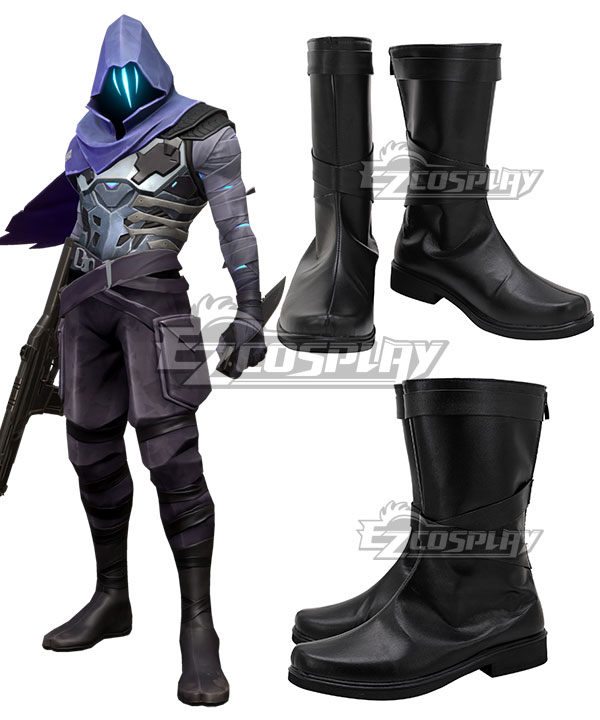 Valorant Omen Black Shoes Cosplay Boots