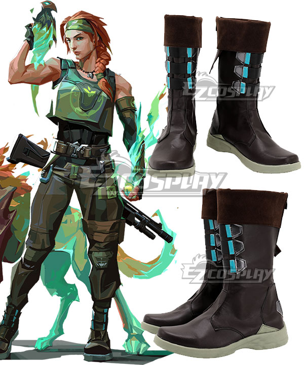 Valorant Skye Black Shoes Cosplay Boots
