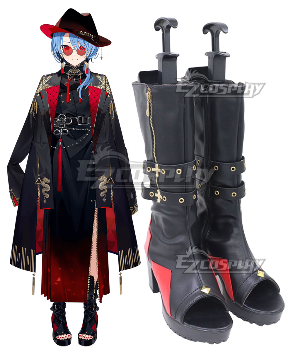 Virtual YouTuber Hololive Hoshimachi Suisei Oriental Style Black Shoes Cosplay Boots