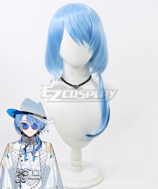 Virtual YouTuber Hololive Hoshimachi Suisei Oriental Style Blue Cosplay Wig