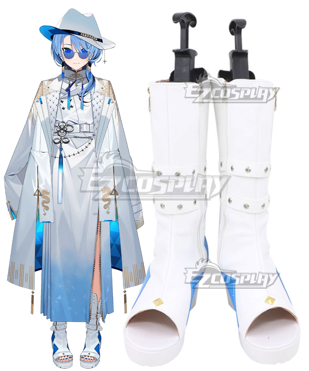 Virtual YouTuber Hololive Hoshimachi Suisei Oriental Style White Shoes Cosplay Boots