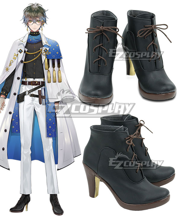 Virtual YouTuber Luxiem Ike Eveland Gray Black Cosplay Shoes