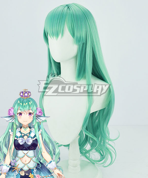 Virtual YouTuber NIJISANJI Finana Ryugu Green Cosplay Wig