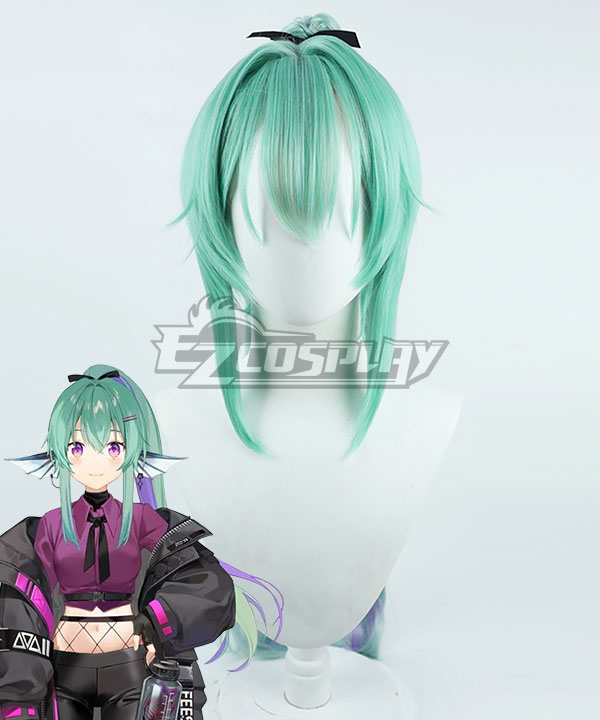 Virtual YouTuber NIJISANJI LazuLight Finana Ryugu Outfit Green Cosplay Wig