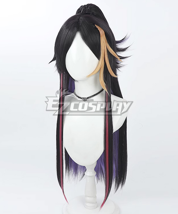 Virtual YouTuber NIJISANJI Luxiem Shu Yamino New Outfit Black Purple  Cosplay Wig