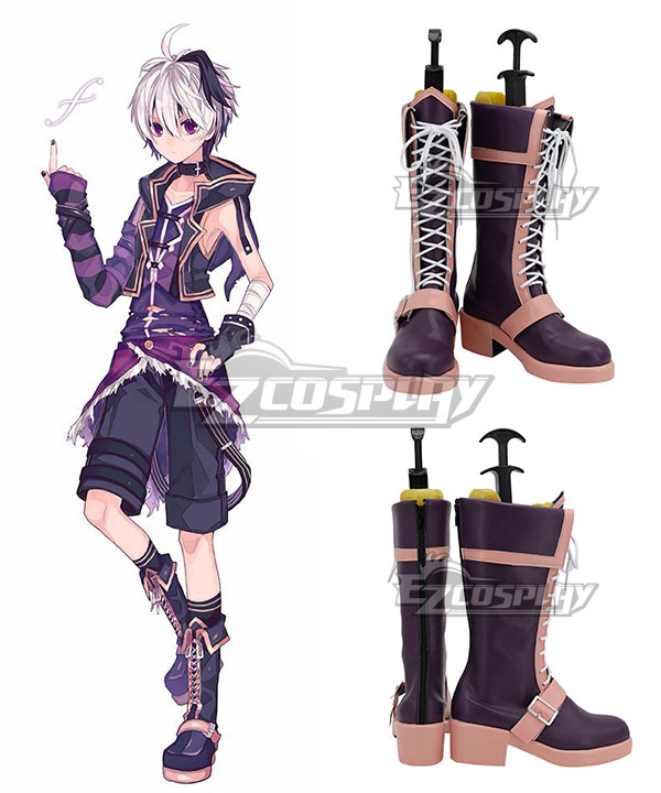 Vocaloid 3 Flower Male Purple Shoes Cosplay Boots
