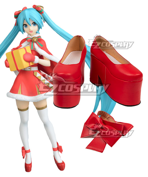 Vocaloid Hatsune Miku Christmas 2019 Red Cosplay Shoes