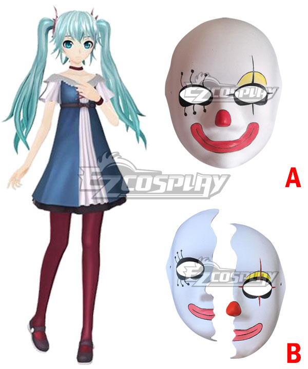Vocaloid Hatsune Miku Karakuri Pierrot Halloween Joker Mask Cosplay Accessory Prop
