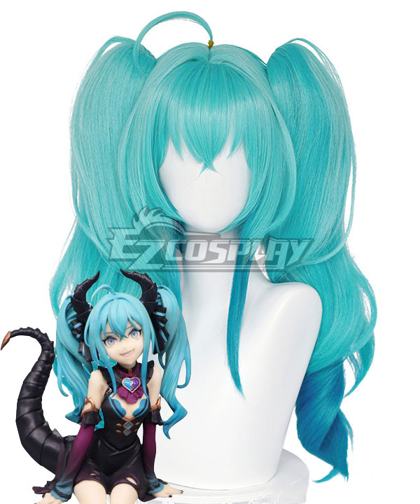 Vocaloid Little Devil Hatsune Miku Halloween Blue Cosplay Wig