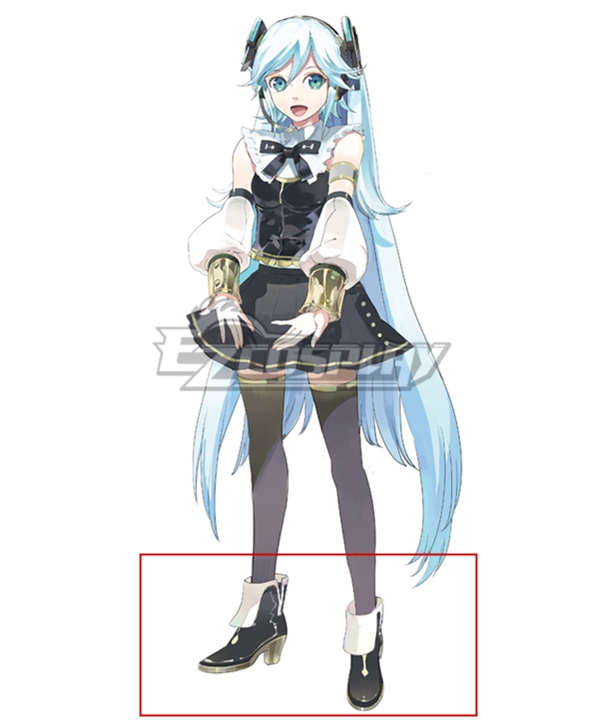 Vocaloid Ring Suzune Black White Cosplay Shoes