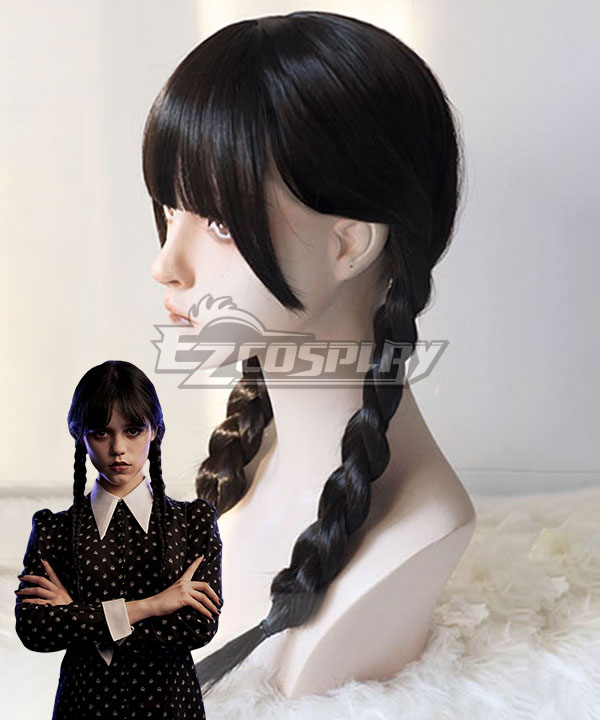 Wednesday The Addams Family (2022 TV Series) Wednesday Black Cosplay Wig