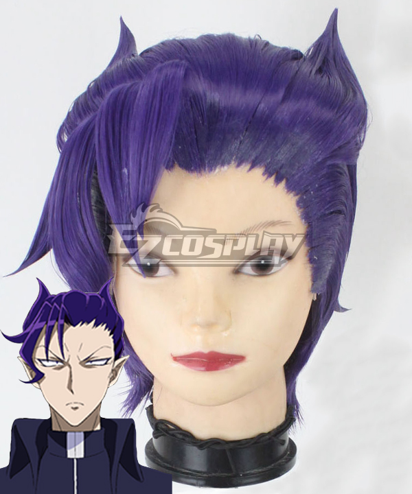 Welcome to Demon School! Iruma-kun Naberius Callego Blue Purple Cosplay Wig