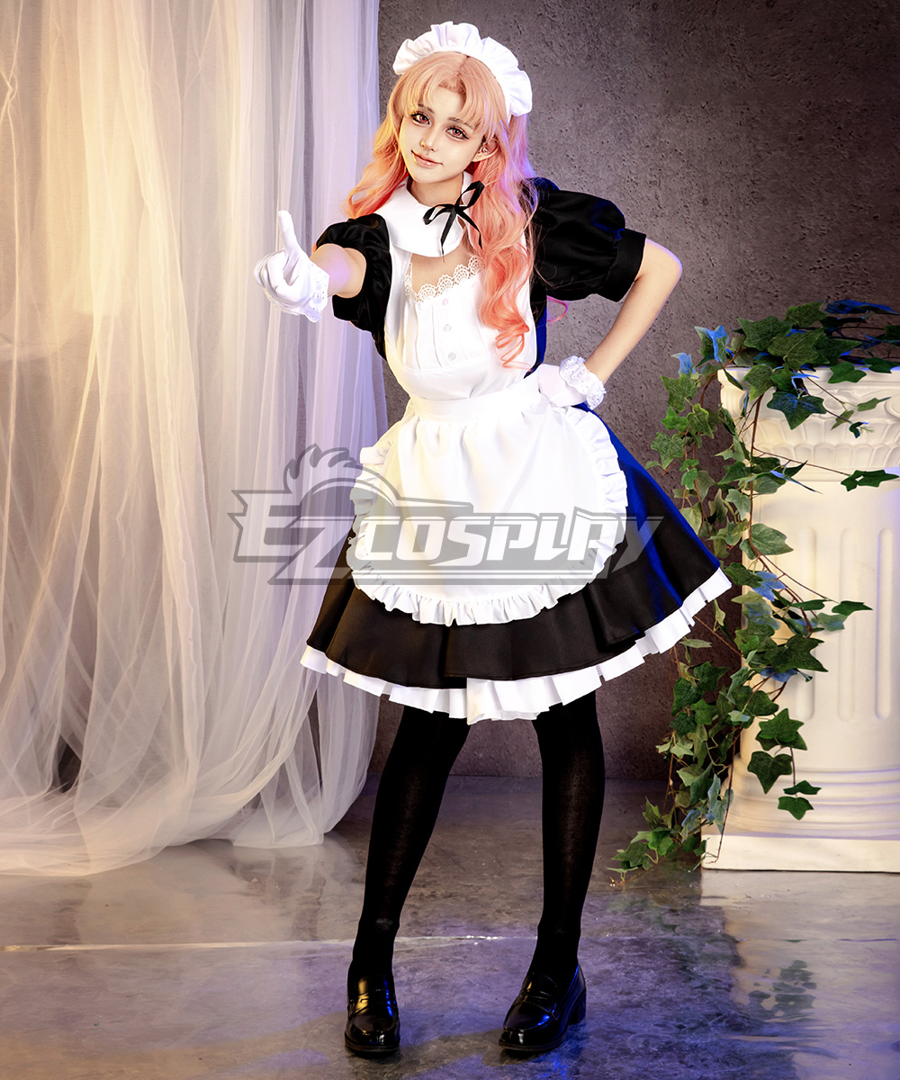 White & Black Maid Dress Cosplay Costume - EMDS052Y