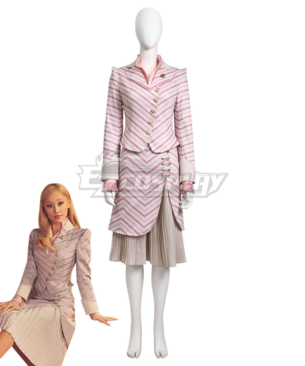 Wicked (2024) Glinda Pinstripe Suit Cosplay Costume