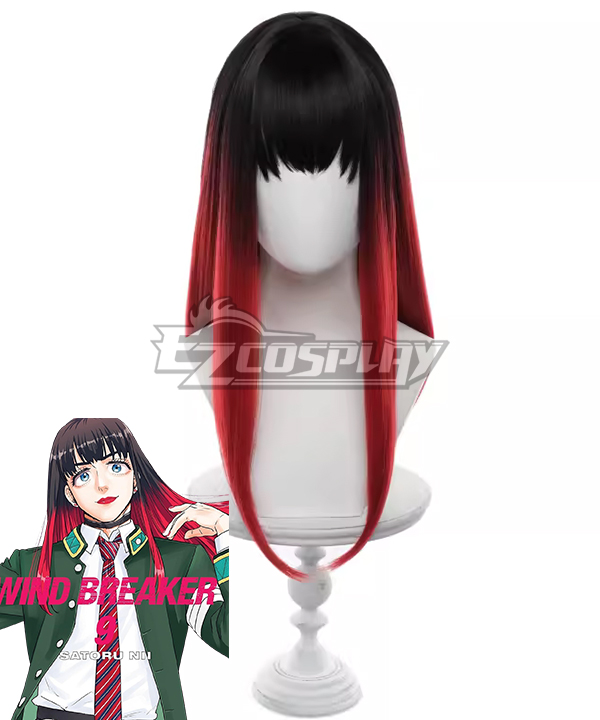 Wind Breaker Tasuku Tsubakino Black Red Cosplay Wig