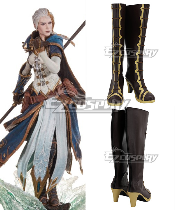 World of Warcraft Jaina Proudmoore Brown Shoes Cosplay Boots