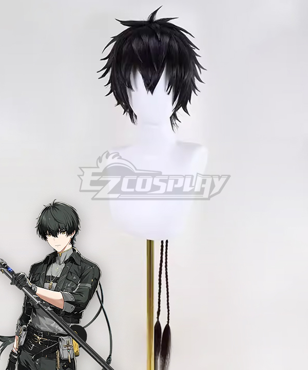 Wuthering Waves Male Rover Black Cosplay Wig